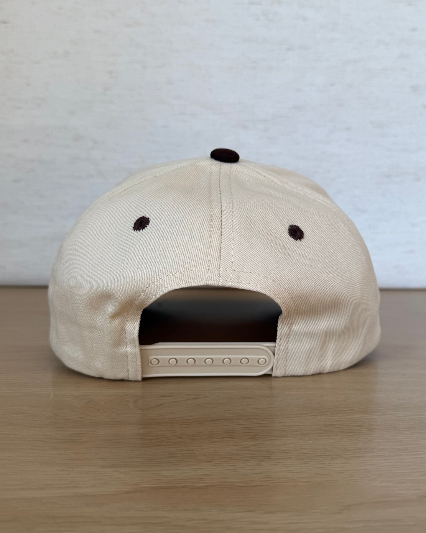 The Howdy Cap — Ivory Snapback with Brown Bill (OS)
